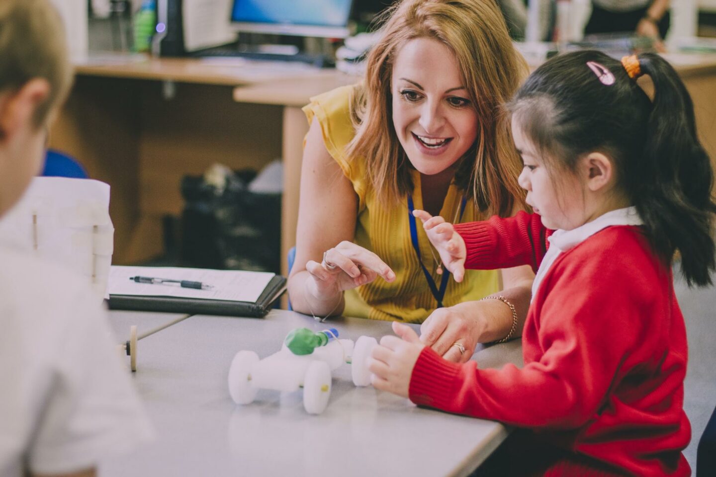 pre school teacher with kids