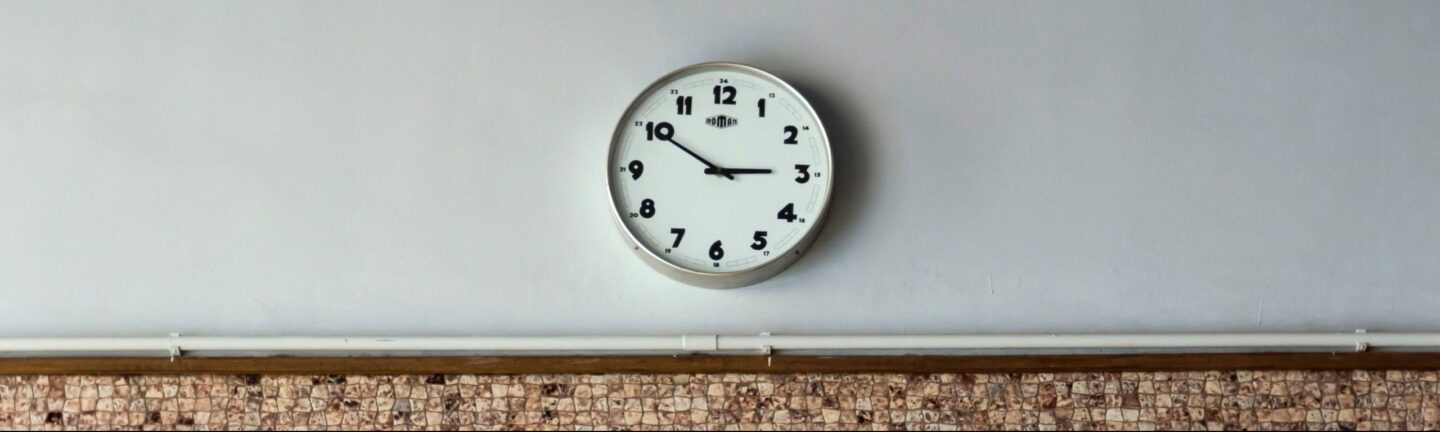 School clock showing 2:50
