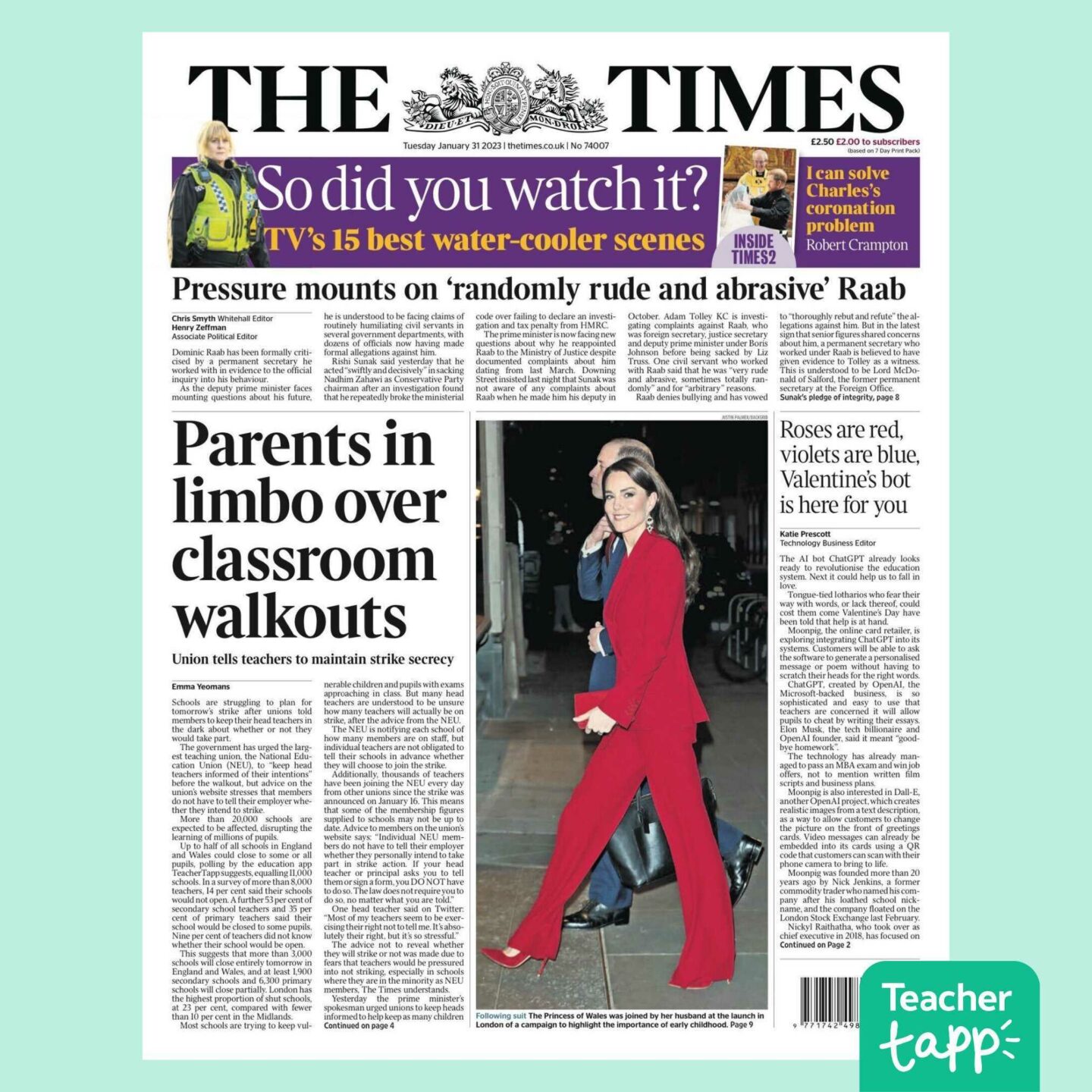 The Times front page